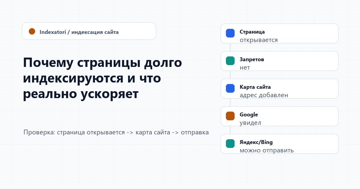 Почему страницы долго индексируются и что реально ускоряет