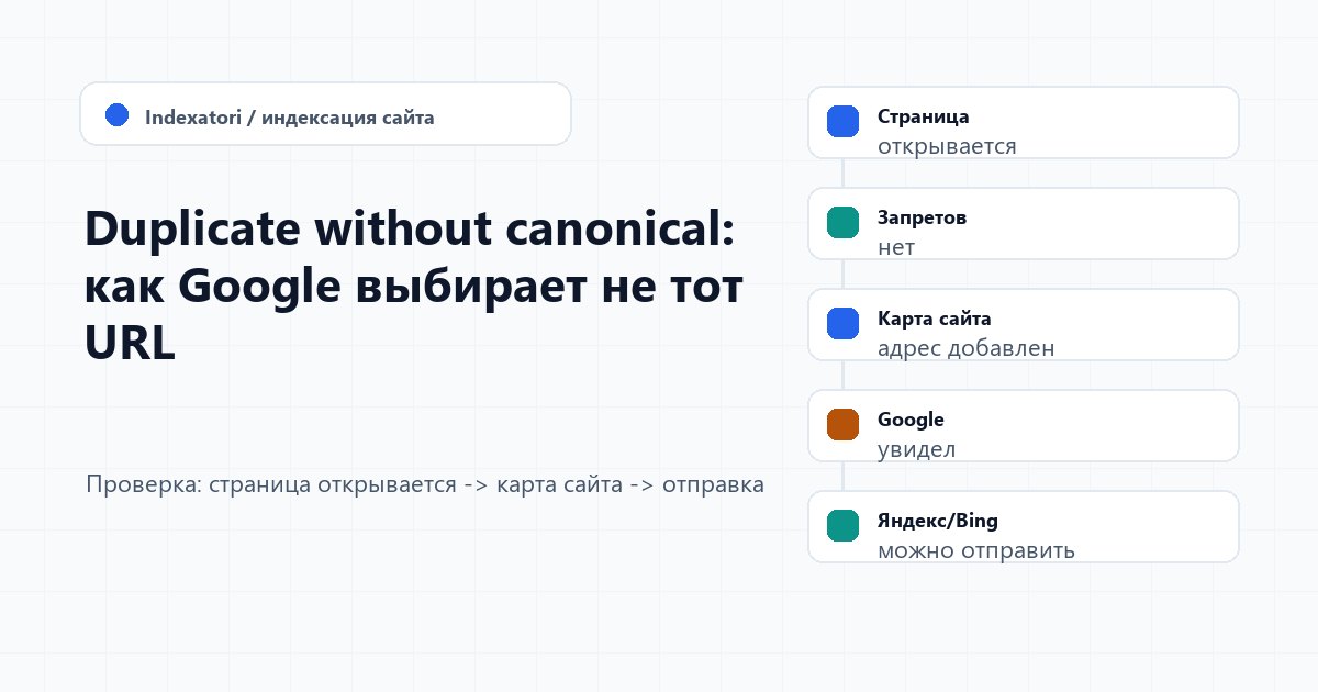 Duplicate without canonical: как Google выбирает не тот URL