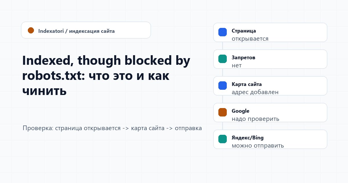 Indexed, though blocked by robots.txt: что это и как чинить